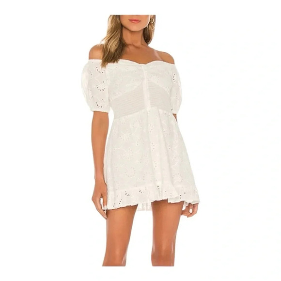 Finders Keepers Ditsy Doo White Embroidered Eyelet‎ Minidress size 6 - Picture 8 of 15